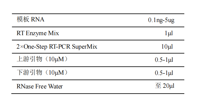 一步法 RT-PCR 試劑盒配置反應(yīng)體系